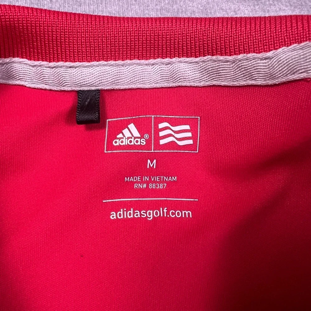 Adidas Adizero Performance 3-Stripe Short Sleeve Polo‎ Shirt Mens M Pink